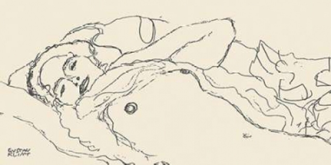 Reclined Woman Poster Print by Gustav Klimt - Item # VARPDX2GK1116